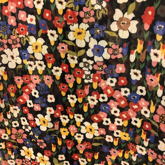 The Kooples XXS Floral Metallic Button Up Blouse - Picture 12 of 13